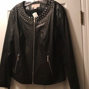 Black leather jacket